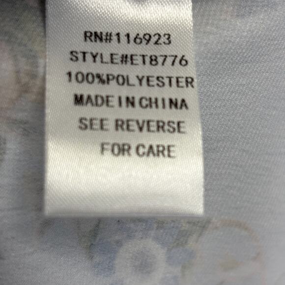 Easel Women's Satin Floral Boho Cottage Blouse Size M Feminine Puff Sleeve NWT - Picture 7 of 11